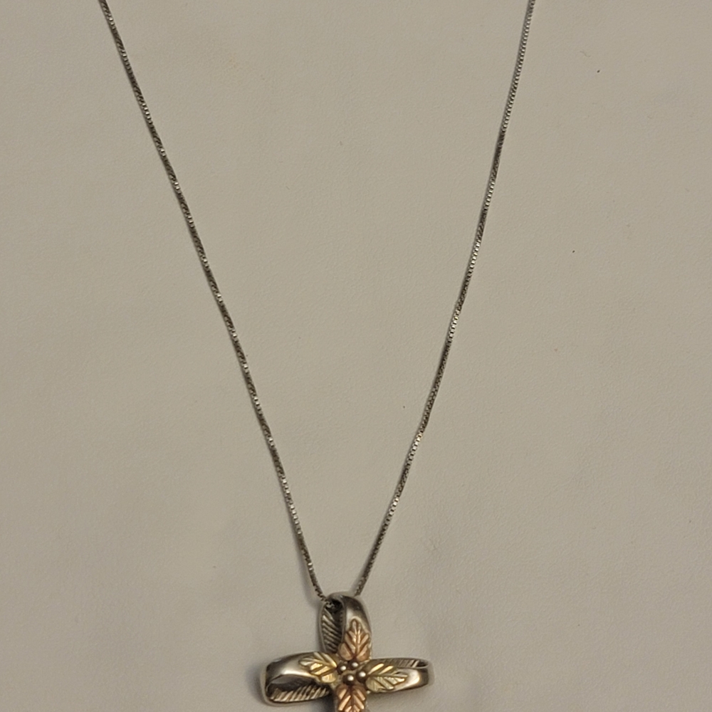 Black Hills Gold Cross Pendant Necklace